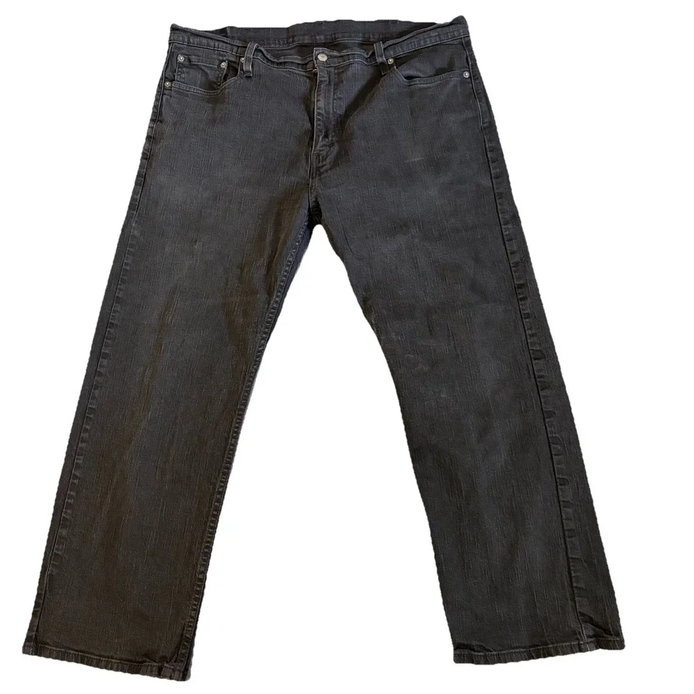 Levi's 569 Jeans Mens Fits 40x28 Black Denim Straight Leg Baggy Workwear Cotton